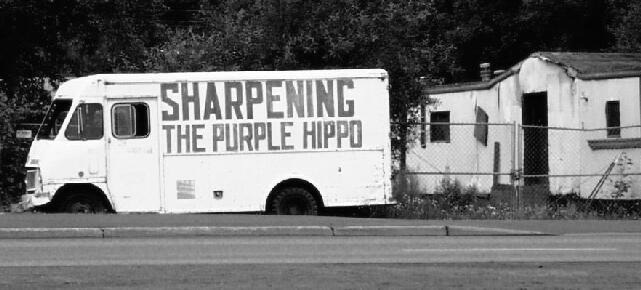 Sharpening the purple hippo...